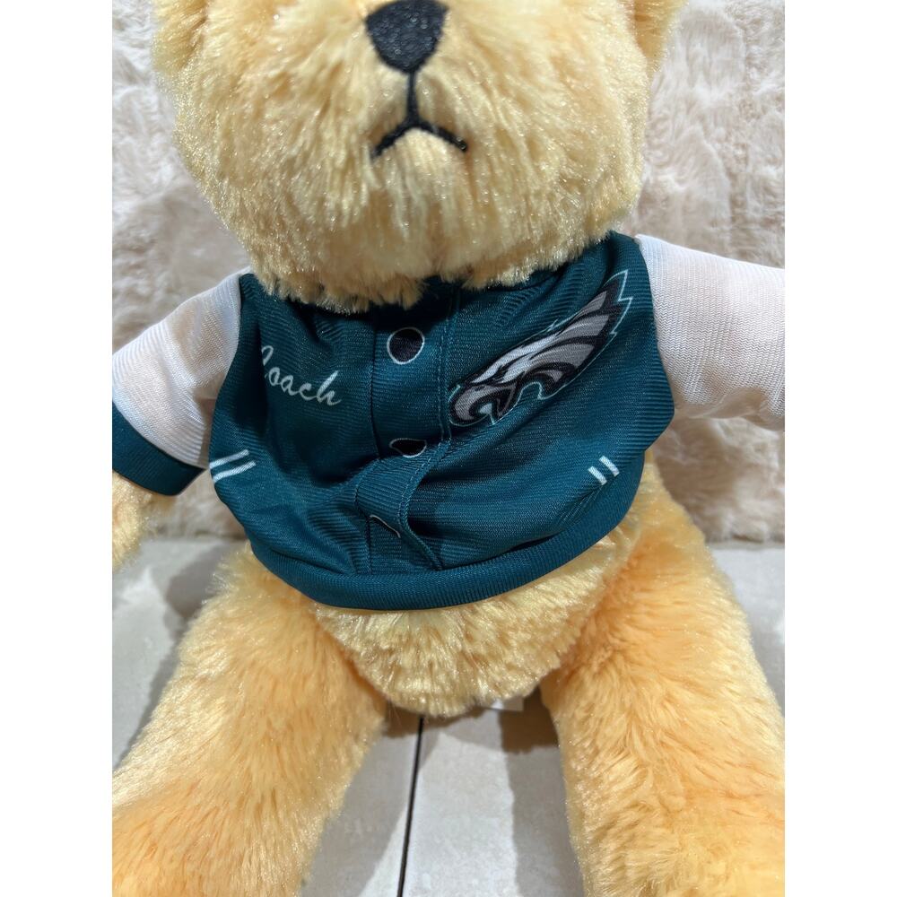 Philadelphia Eagles Coach Bear Plush 13” NFL Teddy Green Jacket EUC - Picture 3 of 5